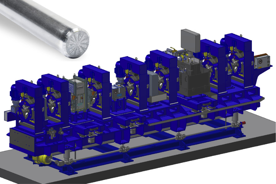 Pr&uuml;fanlage f&uuml;r Blankstahl-Sch&auml;llinie